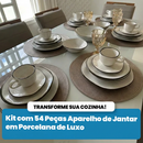 Conjunto de Jantar em Porcelana de Luxo - 54 Peças